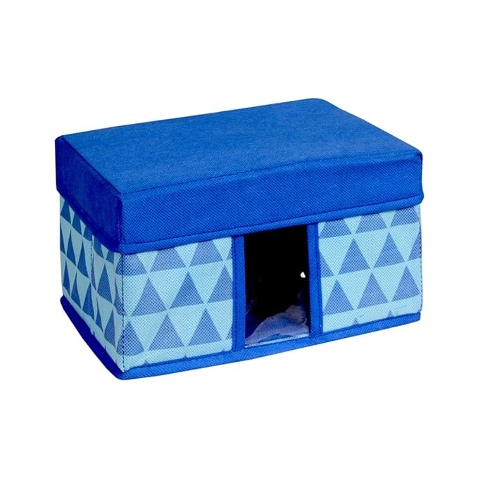 Amazon Brand - Solimo Printed Fabric Rectangular Storage Box, Small, Set of 1, Medical Blue