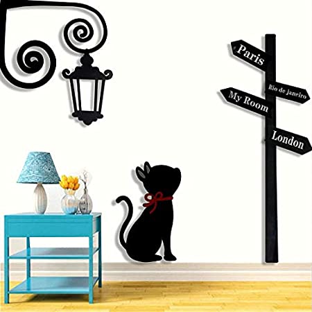 LARBENZ 'Black Cat' Wall Sticker (PVC Vinyl, 50 cm x 70 cm,Multicolour)