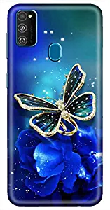 Amazon Brand - Solimo Butterfly Design 3D Printed Plastic Hard Back Cover for Samsung Galaxy M21 / M30s, Multicolour