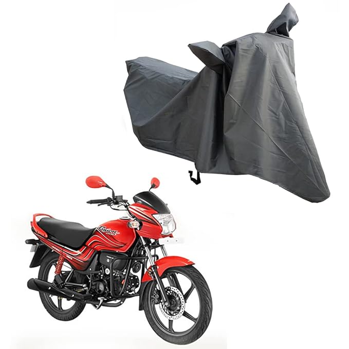 Oshotto Water and Dust Proof Double Mirror Pocket Spyro Bike Body Cover Compatible with Hero Passion Pro 110 (Grey)