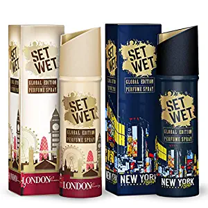 Set Wet Global Edition London Luxury and New York Nights Perfume Spray, 120 ml Each