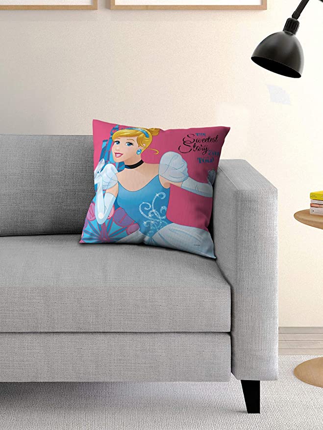 Disney- Athom Living- Princess- Cinderella- Kids- Cushion Cover- 40x40cm (16"x16") (M7)