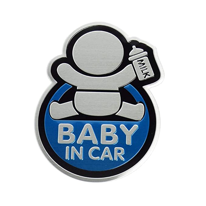 Woschmann-3D Waterproof Aluminum Baby in CAR Sticker-Blue