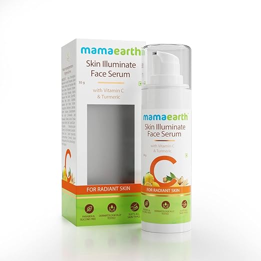 Mamaearth Skin Illuminate Face Serum for Radiant Skin with Vitamin C and Turmeric - 30 g | Highly Potent Vitamin C | Gives A Radiant Glow