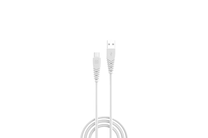 Portronics Konnect Core II 3A Fast Charging 1M Type-C Cable for All Type C Smartphones (White)