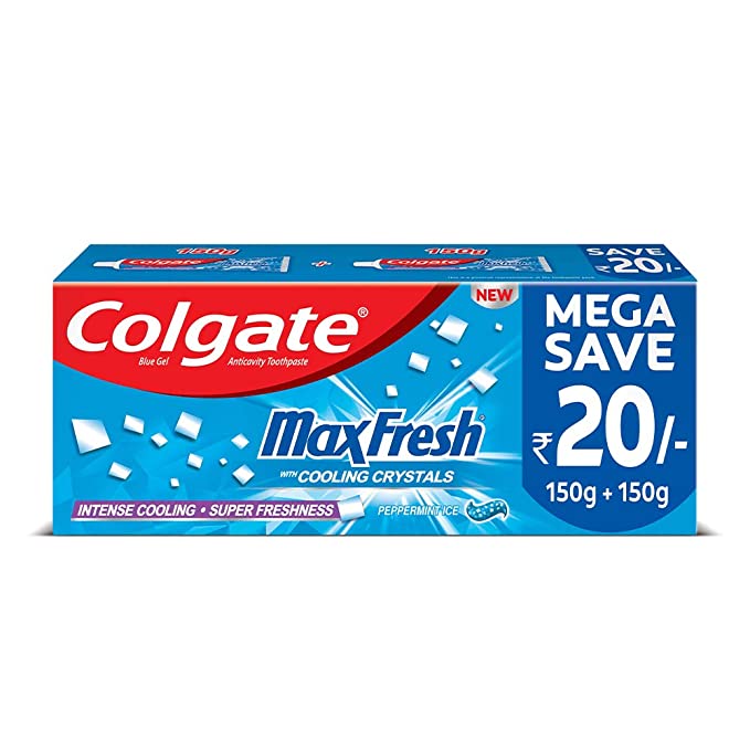 Colgate Max Fresh Blue Gel Toothpaste for super freshness - 300gm, Peppermint Fresh Saver Pack