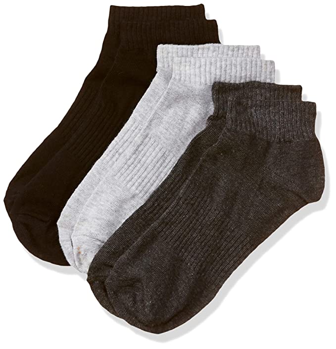 Chromozome Men's Cotton Ankle Socks (Pack of 3) (SX6 (PO3) _Black+Grey+Charcoal_Free Size)