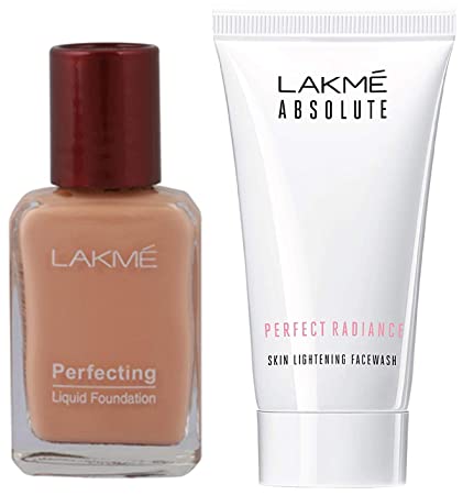 Lakme Perfecting Liquid Foundation, Pearl, 27ml And Lakme Absolute Perfect Radiance Skin Lightening Facewash, 50g