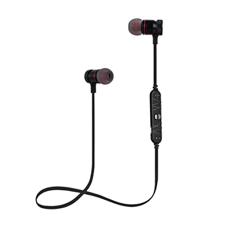 Nu Republic Jaxx Sport in-Ear Wireless Earphones with Deep Bass, BT V4.1, 11mm Titanium Drivers,Magnetic Earbuds,Long Battery Life,Carry Case,in-Line contorls with Mic-Black