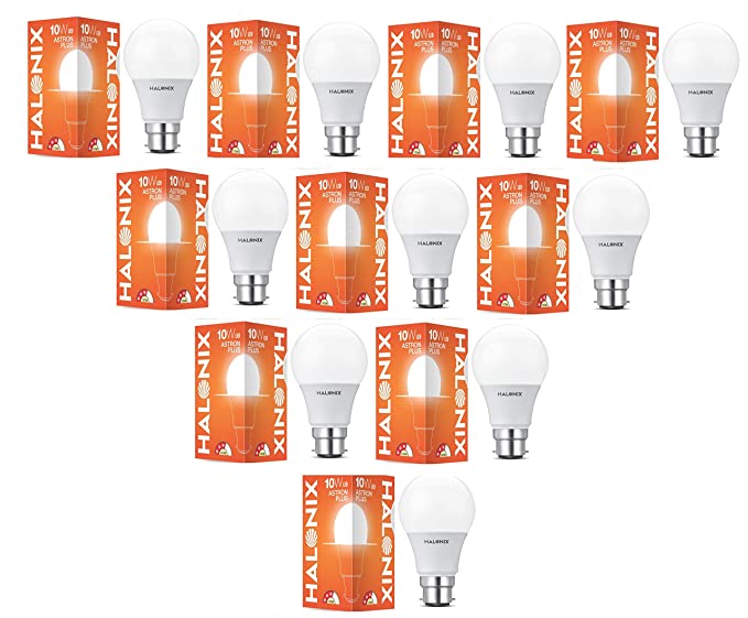 Halonix 10W B22 LED Cool Day Light Bulb, Pack of 10