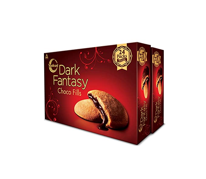 Sunfeast Dark Fantasy Choco Fills, 600g, Original Filled Cookies with Choco Crème