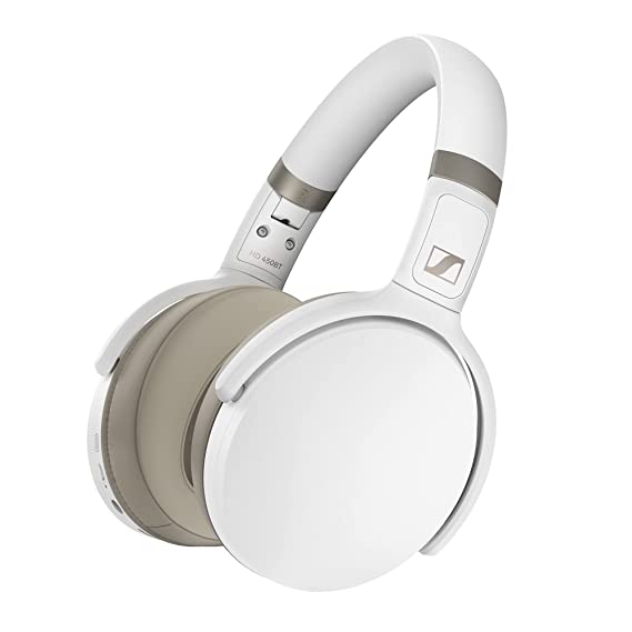 Sennheiser HD 450BT Over Ear Wireless Headphones, with Active Noise Cancellation, White