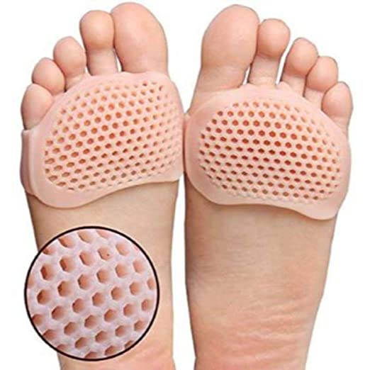 Misaki Soft Silicon Gel Half Toe Sleeve Metatarsal Cushion Forefoot Pads For Pain Relief front socks Provide Forefoot Protection (Skin Colour) - Set of 1 Pair (Panja)
