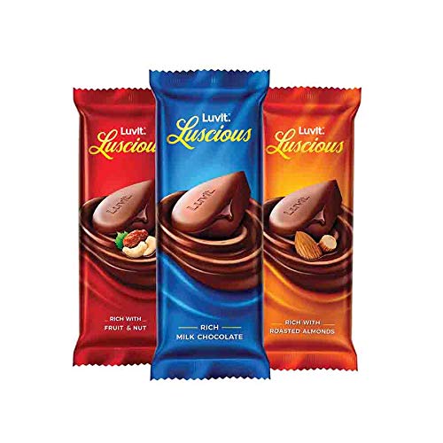 LuvIt Luscious Delectable Chocolate Bar Combo Pack, 420g - Pack of 9