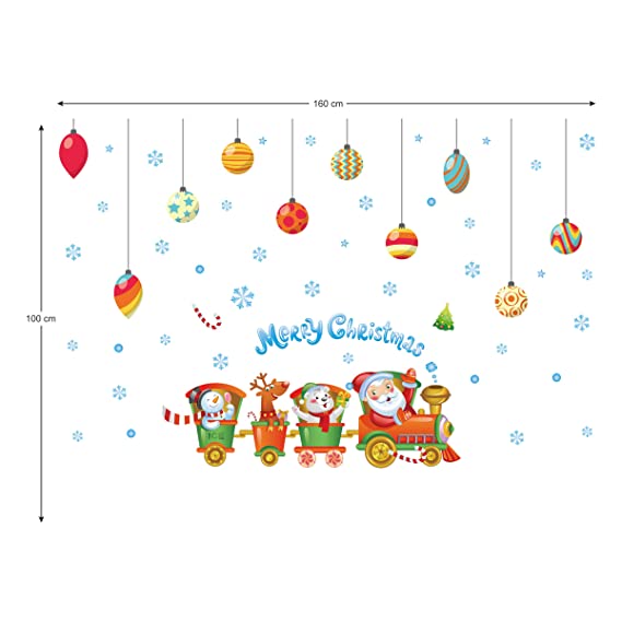 Amazon Brand - Solimo Wall Sticker for Kids Room (Christmas Express Décor ), Ideal Size on Wall: 160 x 100 cm
