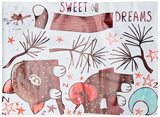 Amazon Brand - Solimo Wall Sticker for Bedroom (Cute Pets Sleep ), Ideal Size on Wall: 90 x 85 cm