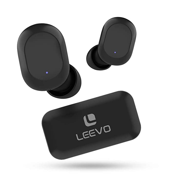 Leevo Love Buds Truly Wireless in-Ear Buds with Soft bass, Integrated Touch Controls with a Tiny Type-C Charging Case. (Matte Black)