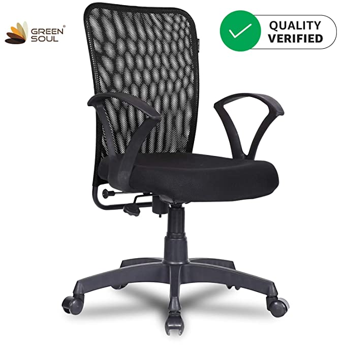 Green Soul Seoul Mid Back Mesh Efficient Chair (Smart Black)