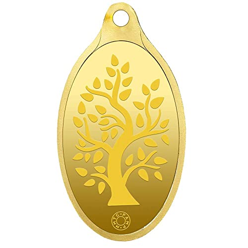 Muthoot Gold Bullion Corporation Metal 24k (999.9) Yellow Gold Bodhi Tree Pendant For Girls - 2 Gm