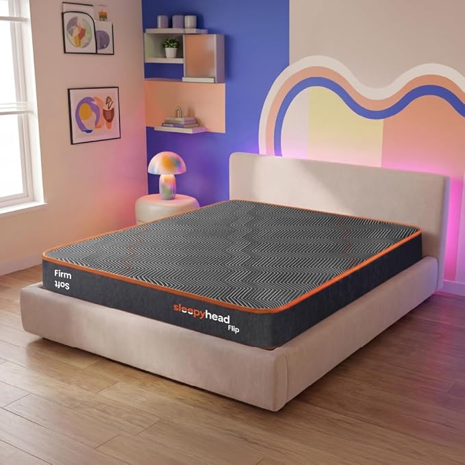 [Size: 75x60x5, Queen] - Sleepyhead Flip Designed by Duroflex - Premium Dual Sided High Density Foam Queen Bed Mattress with Firm & Medium Soft Sides |7 Years Warranty |5 Inch Queen Size Bed Mattress (75x60x5)