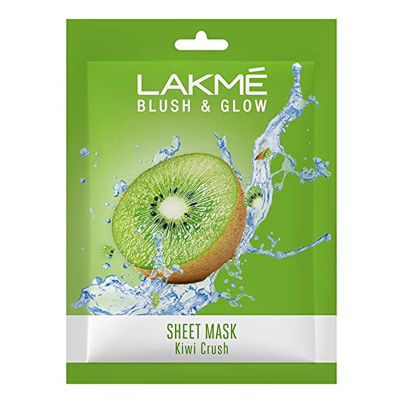 Lakmé Blush & Glow Kiwi Sheet Mask, 20 ml/25 ml (Item weight may vary)