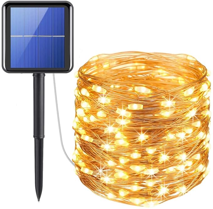XERGY Solar Fairy String Light Outdoor, 39 Ft 120 LED with 800 mAh Inbuilt Rechargeable Battery IP65 Waterproof 8 Modes (Copper Wires, Sturdy Quality) for Garden Yard Diwali &Home Decor led Lights