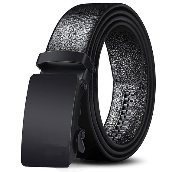 ZORO Men's Vegan Leather Belt for Men, Formal/Casual,Autolock,Black | Fit on up to 38 Inches Waist size