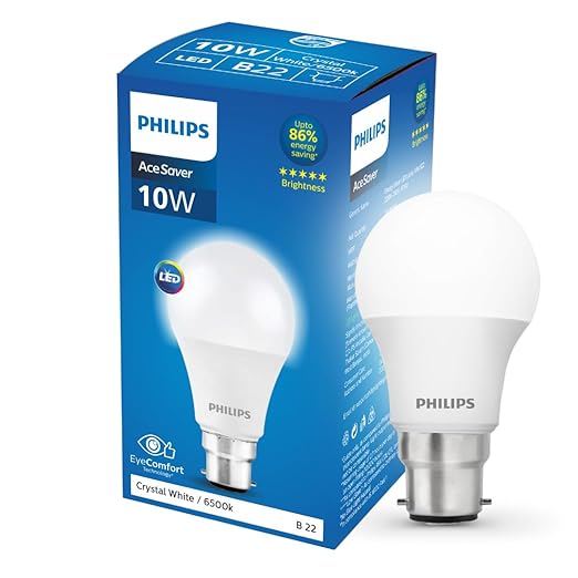 PHILIPS Ace Saver 10W B22D LED Bulb,900lm, Cool Day Light, Pack of 1