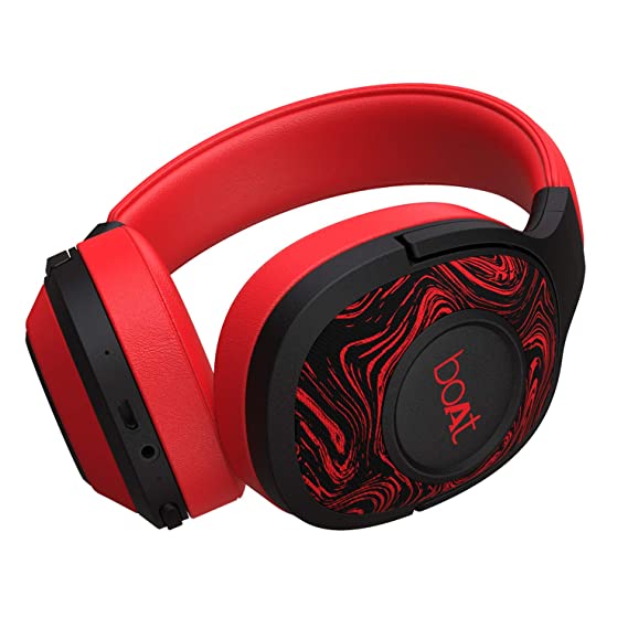 boAt Rockerz 550 Over-Ear Wireless Headphone with Ergonomic Aesthetics, Plush Padded Earcups, Immersive Audio, Bluetooth v5.0 & Upto 20H Playback(Red)