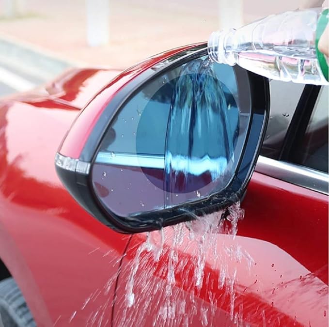 DETACHI Car/Bikes Anti-Fog Mirror Film with Rain Protective and Waterproof Suitable for All Vehicles (2 PCS)
