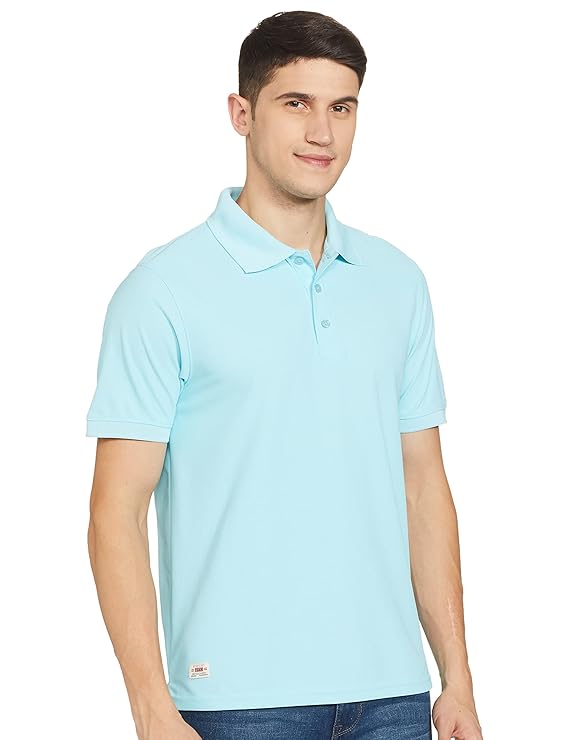 Deniklo Men's Solid Regular Polo Shirt (DK82- Plume Blue XL)