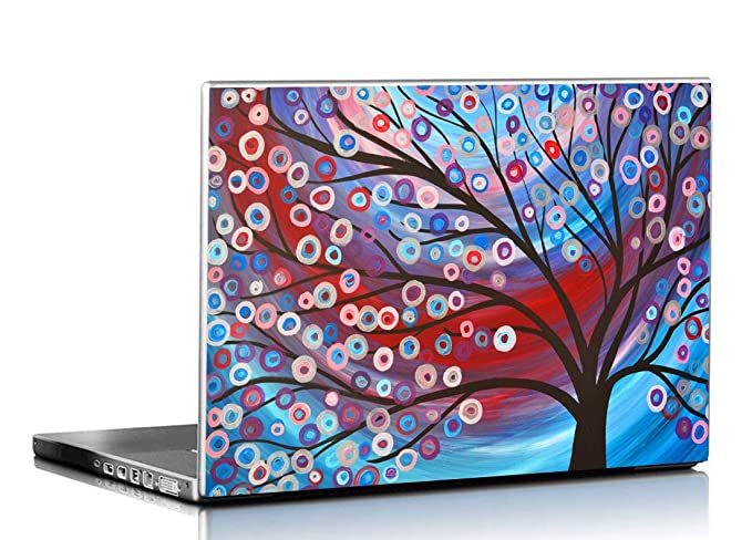 PIXELARTZ Laptop Skin - Abstract Tree Artwork - HD Quality - 15.6 Inches - Multi Colour