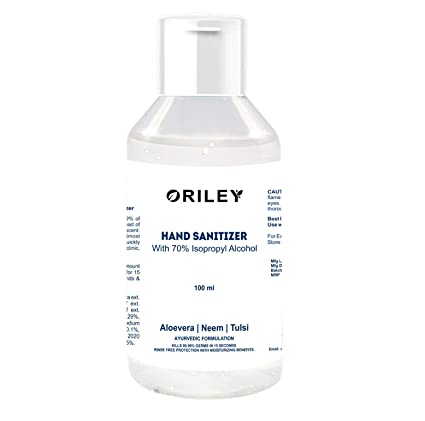 Oriley Waterless Hand Sanitizer 70% Isopropyl Alcohol Based Instant Germ Protection Sanitizing Gel Rinse-free Palm Cleaner Handrub (100ml)