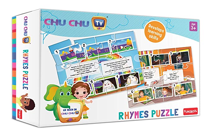 Funskool-Chuchu Rhymes 2In1,Educational,2x12 Pieces,Puzzle,for 3 Year Old Kids and Above,Toy