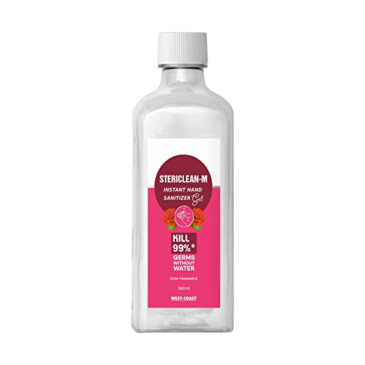 West Coast Stericlean-M Instant Hand Sanitizer Gel Rose Flavour  -  500ml