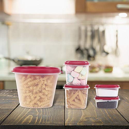 Cutting EDGE Stackable Kitchen Organizer Container Set for Pulses, Sugar, Tea, Cereals, Set of 5 (Pink)