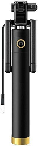 RKM-Universally Compatible Pocket Size AUX Wired Mono-pod Extendable Handheld Foldable Mini Selfie Stick for iPhone Android and Smartphones