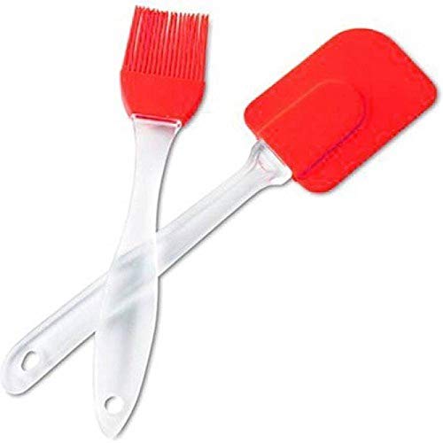 KitchenFest ® Spatula and Pastry Silicone Brush Set, Oil Brush for Cooking , (Set of 2)