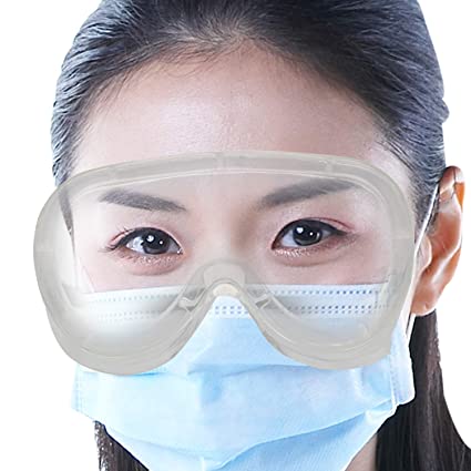 Oriley ORSGR2 Safety Goggles Eye Protection Glasses Anti-Droplets Disposable Protective Eyeglass with Clear Polycarbonate Lens for Medical & Lab (Assorted Colour)