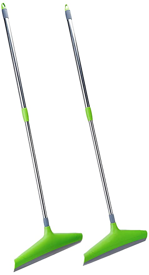 Presto! Plastic Floor Wiper With Telescopic Rod, 40 Cm Wide, Set Of 2, blue