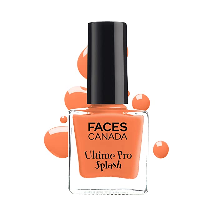 Faces Canada Splash Nail Enamel - Carrot 33 | Quick Drying | Glossy Finish | Long Lasting | No Chip Formula | High Shine Nail Polish For Women | Smooth Application | No Harmful Chemicals | 8 ml