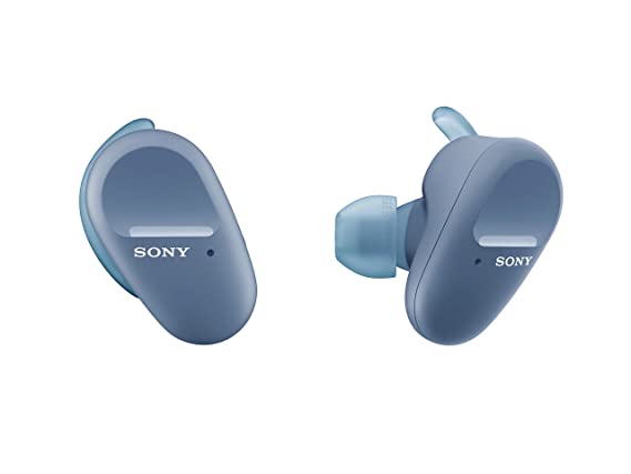 Sony WF-SP800N Noise Cancellation True Wireless (TWS) Bluetooth Sports Earbuds with 26hrs Battery Life, Splash Proof, Alexa Voice Control and mic for Phone Calls Suitable for Workout, WFH (Blue)
