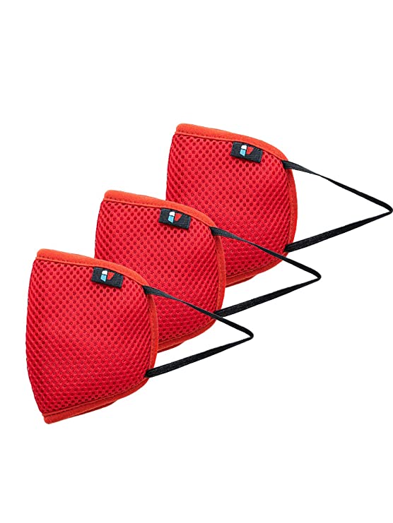 Priority Protective Mask 3 Red Large Reusable Outdoor Respirator Anti- pollution | Anti- dust| Anti-bacterial