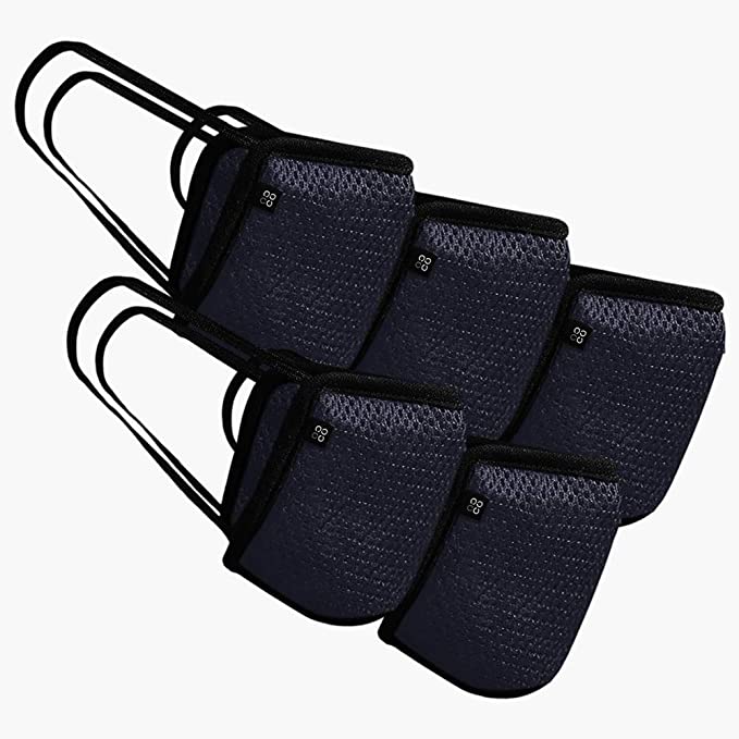 CAZIBE Men's Cotton Anti-Microbial Unisex Face Mask (163_Navy_One Size)