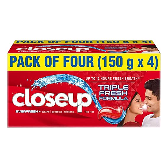 Close Up Toothpaste | Long lasting 18 Hours Of Fresh Breath & White Teeth - 600g (Pack of 4)