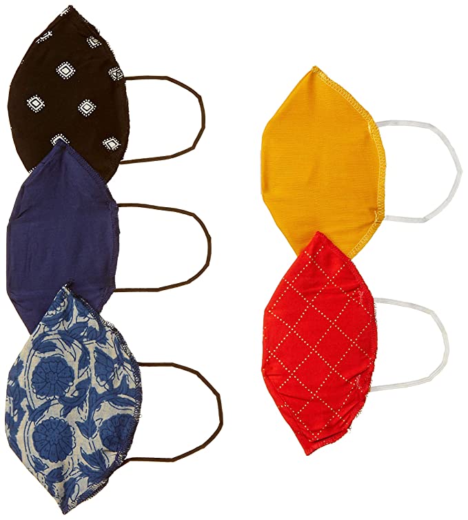 indigo by Clarks Men's Cotton Anti-Microbial Face Mask (SS20-IND1108_Multicolor_Free Size)