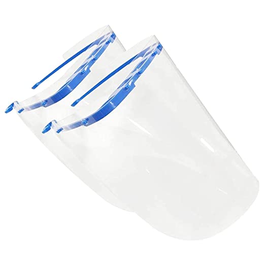 Buildskill B02FS02 Buildskill Reusable Flexible Face Shield Ear Cover, Combo Pack (2 Headband + 4 Visor) 300 Micron Transparent Anti-Fog Visor Full Face & Ear Safety Cover (Pack of 6)
