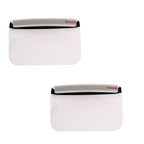 Honeywell HFS-MED100 Disposable 300 Microns Polycarbonate Face shield, Pack of 2 (Complies with EN:166 & ANSI:7.3.2 - Droplet & Splash Test and CLI Optical Transmittance Test)