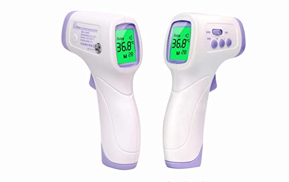 Unaan Non-Contact Infrared Forehead Thermometer Gun with LED Display,Digital Medical Ear Household Thermometer, Smart Sensor Gun for Infants and Adults (pack of 1)