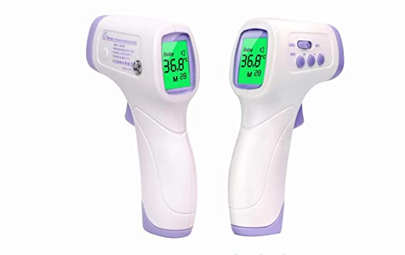 Unaan Non-Contact Infrared Forehead Thermometer Gun with LED Display,Digital Medical Ear Household Thermometer, Smart Sensor Gun for Infants and Adults (pack of 1)